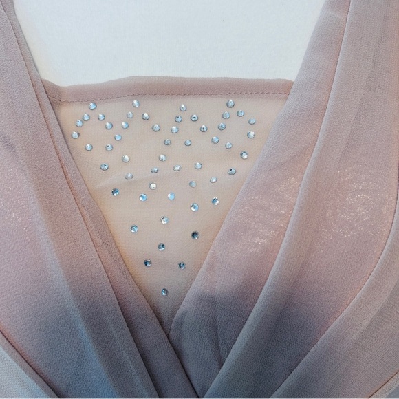 NWT Alisa Pan  Women’s Size 10 Cap Sleeves Short Coctail Dress Chiffon Side Zip - Picture 9 of 14